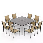 EROMMY 9 Piece Patio Dining Set, Outdoor Dining Table And Chairs Set For 8, 8 Textilene Chairs