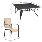 EROMMY 9 Piece Patio Dining Set, Outdoor Dining Table And Chairs Set For 8, 8 Textilene Chairs