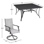 EROMMY 9 Piece Patio Dining Set, Outdoor Dining Table And Chairs Set For 8,Patio Furniture Set For Deck, Backyard, Lawn, Poolside, Brown/gray/blue