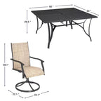 EROMMY 9 Piece Patio Dining Set, Outdoor Dining Table And Chairs Set For 8,Patio Furniture Set For Deck, Backyard, Lawn, Poolside, Brown/gray/blue