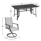 EROMMY 7 Piece Patio Dining Set, Outdoor Dining Table And Chairs Set For 6, 6 Swivel Chairs