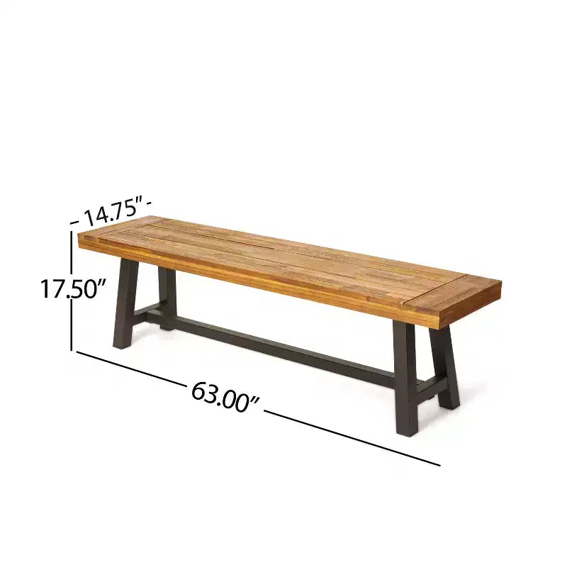 GDFStudio Preston Outdoor Acacia Wood and Wicker 6 Piece Dining Set