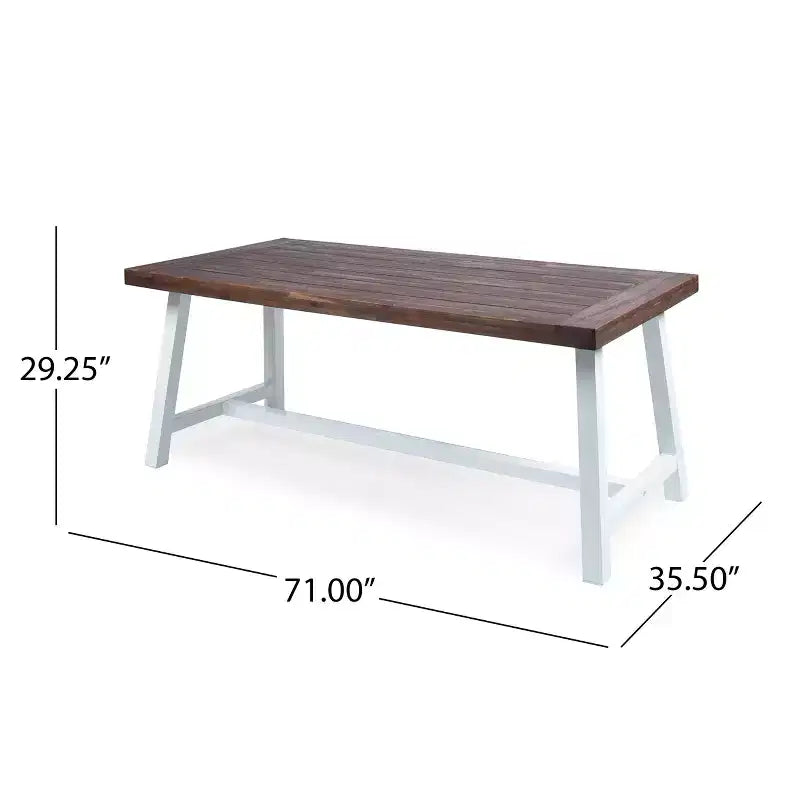 GDFStudio Preston Outdoor Acacia Wood and Wicker 6 Piece Dining Set