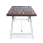 GDFStudio Preston Outdoor Acacia Wood and Wicker 6 Piece Dining Set