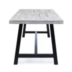 GDFStudio Preston Outdoor Acacia Wood and Wicker 6 Piece Dining Set