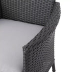GDFStudio Preston Outdoor Acacia Wood and Wicker 6 Piece Dining Set