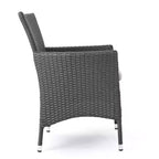 Christopher Knight Home Biella Outdoor Acacia Wood and Wicker 5 Piece Dining Set with Cushion