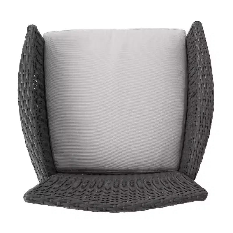 Christopher Knight Home Biella Outdoor Acacia Wood and Wicker 5 Piece Dining Set with Cushion