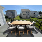 PURPLE LEAF Outdoor Dining Set 9 Pcs Patio Aluminium Table and Rope Weave Chairs Included Cushions for Backyard Decor Kitchen