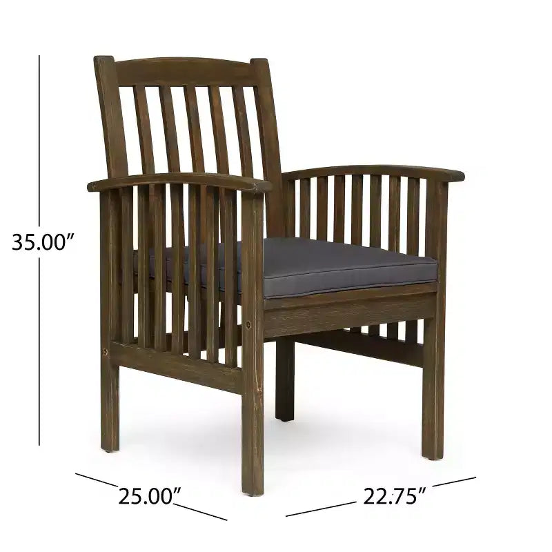 Christopher Knight Home Valence Outdoor Acacia Wood 5 Piece Dining Set with Water Resistant Cushion