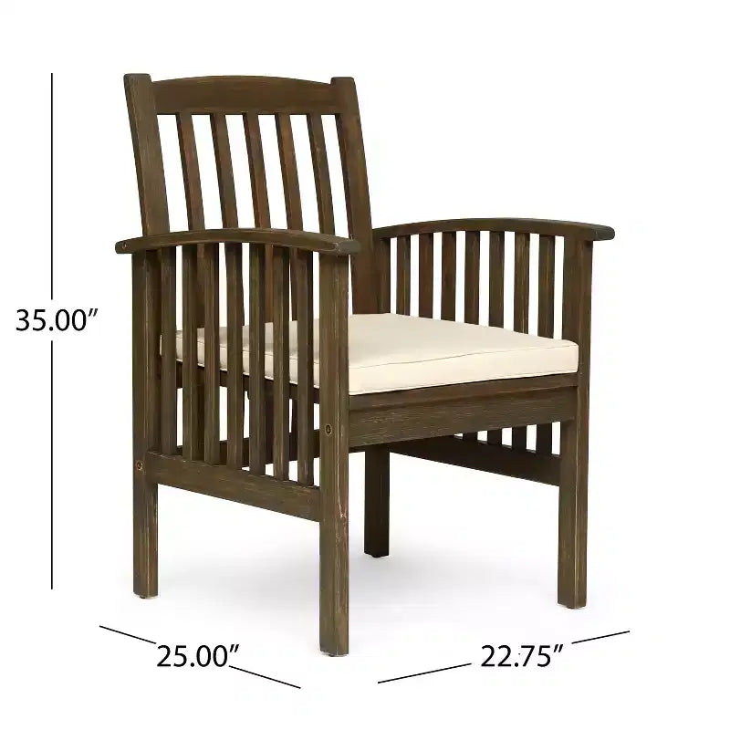Christopher Knight Home Valence Outdoor Acacia Wood 5 Piece Dining Set with Water Resistant Cushion