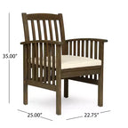 Christopher Knight Home Valence Outdoor Acacia Wood 5 Piece Dining Set with Water Resistant Cushion