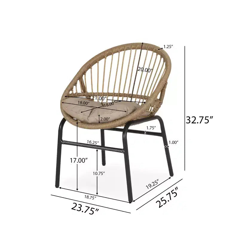 Christopher Knight Home Marten Wicker and Acacia Wood Outdoor 7 Piece Dining Set with Cushions, Beige/Teak