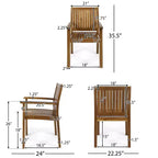Christopher Knight Home Argo Outdoor Acacia Wood 7 Piece Dining Set with 71 Dining Table, Teak