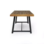 Christopher Knight Home Dahlia Outdoor 7 Piece Acacia Wood and Resin Dining Set with 70.75 Dining Table, Black/Sandblasted Teak
