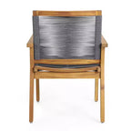 Christopher Knight Home Mcgill Outdoor Rope and Acacia Wood 7 Piece Dining Set, Teak/Dark Gray
