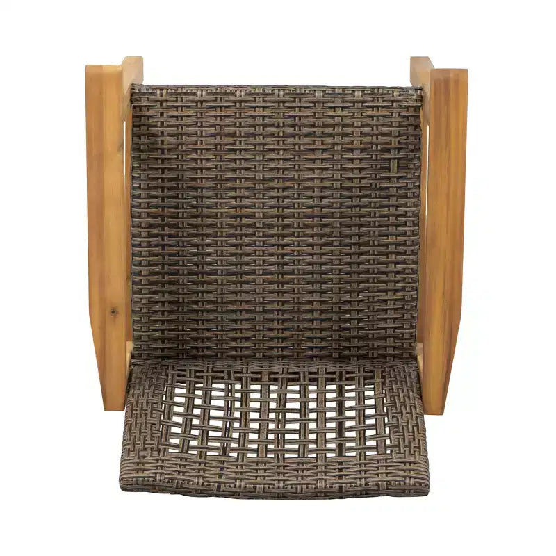 Christopher Knight Home Outdoor Acacia Wood and Wicker 5 Piece Dining Set, Teak/Mixed Mocha