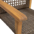 Christopher Knight Home Clausen Outdoor Acacia Wood and Wicker 5 Piece Dining Set, Teak/Mixed Mocha