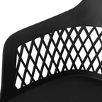 GDFStudio Miramar Outdoor 7 Piece Polypropylene Resin and Acacia Wood Dining Set with 70 Table, Black and Teak