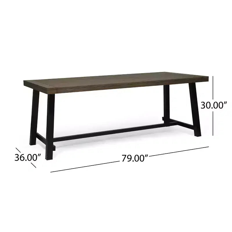 Christopher Knight Home Claude Outdoor Mesh and Acacia Wood 9 Piece Dining Set with 79 Dining Table