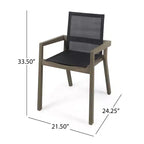 Christopher Knight Home Claude Outdoor Mesh and Acacia Wood 9 Piece Dining Set with 79 Dining Table