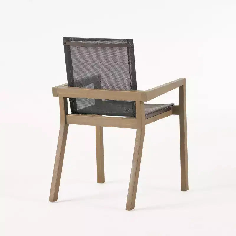 Christopher Knight Home Claude Outdoor Mesh and Acacia Wood 9 Piece Dining Set with 79 Dining Table