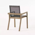 Christopher Knight Home Claude Outdoor Mesh and Acacia Wood 9 Piece Dining Set with 79 Dining Table