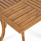 Christopher Knight Home Ferris Outdoor Acacia Wood and Wicker 5 Piece Dining Set with Cushions