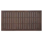 GDFStudio Taft Outdoor 7 Piece Acacia Wood and Wicker Dining Set with Cushion, Dark Brown/Beige