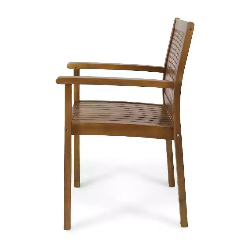 GDFStudio Argo Outdoor Acacia Wood 5 Piece Dining Set, Teak