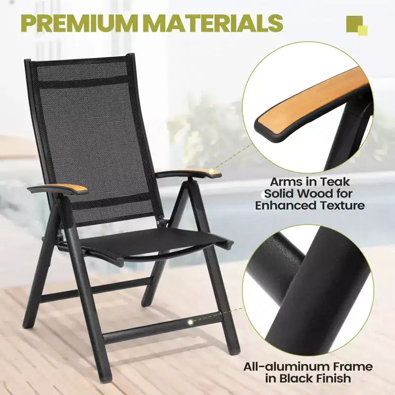 Crestlive Products Modern Aluminum Outdoor Dining sets Expandable Patio Dining Table with Floding chairs for 4-10 People Outside