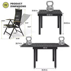 Crestlive Products Modern Aluminum Outdoor Dining sets Expandable Patio Dining Table with Floding chairs for 4-10 People Outside