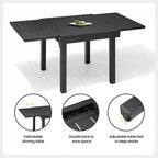 Crestlive Products Modern Aluminum Outdoor Dining sets Expandable Patio Dining Table with Floding chairs for 4-10 People Outside