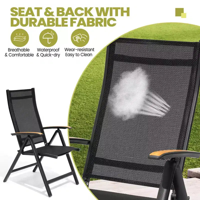 Crestlive Products Modern Aluminum Outdoor Dining sets Expandable Patio Dining Table with Floding chairs for 4-10 People Outside