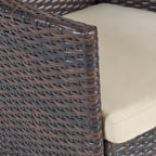 Christopher Knight Home Abel Outdoor Acacia Wood and Wicker 7 Piece Dining Set with Cushion, Teak/Multibrown