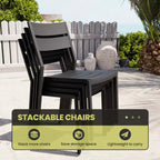 Crestlive Products 9pc Aluminum Patio Dinning Set 94.5in Table and 8 Chairs Aluminum Top Black for Outdoor Pool Lawn
