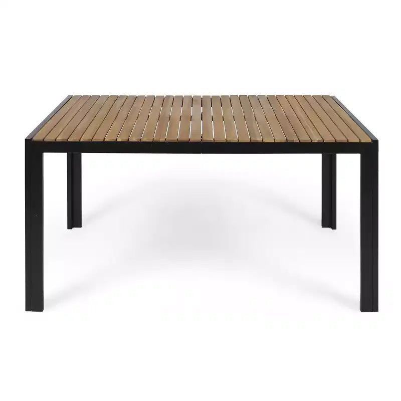 Christopher Knight Home Bellmill Outdoor Iron and Acacia Wood 7 Piece Dining Set with Cushion, Teak/Black