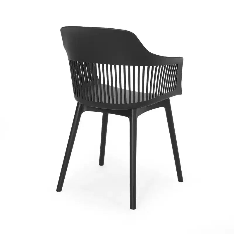 Christopher Knight Home Strada Outdoor Resin and Acacia Wood 7 Piece Dining Set, Black/Teak
