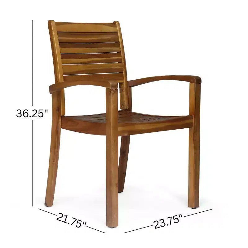 Christopher Knight Home Alderson Outdoor Iron and Acacia Wood 7 Piece Dining Set, Teak and Black