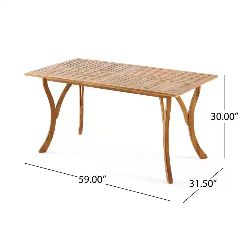 Christopher Knight Home Anchor Outdoor Slatted Acacia Wood 7 Piece Dining Set