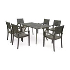 Christopher Knight Home Anchor Outdoor Slatted Acacia Wood 7 Piece Dining Set