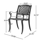 Christopher Knight Home Hallandale Outdoor Cast Aluminum 5 Piece Dining Set, Antique Matte Black