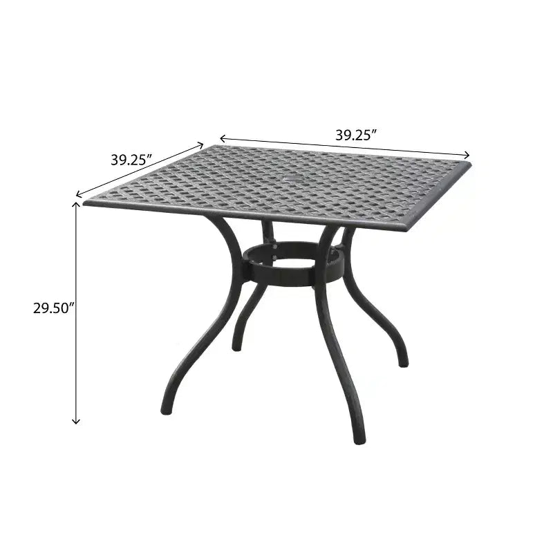 Christopher Knight Home Hallandale Outdoor Cast Aluminum 5 Piece Dining Set, Antique Matte Black