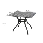 Christopher Knight Home Hallandale Outdoor Cast Aluminum 5 Piece Dining Set, Antique Matte Black