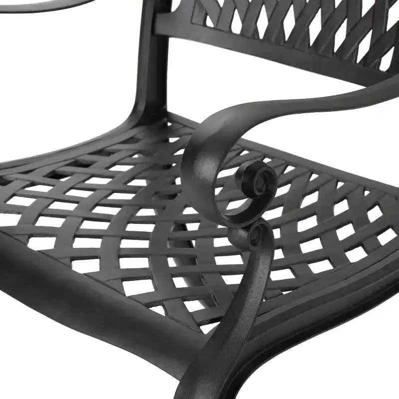 Christopher Knight Home Hallandale Outdoor Cast Aluminum 5 Piece Dining Set, Antique Matte Black