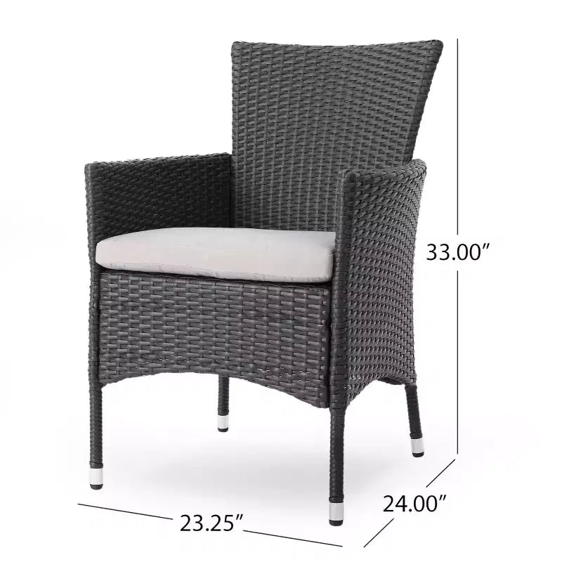 Christopher Knight Home Albury Outdoor Acacia Wood and Wicker 5 Piece Dining Set with Cushion