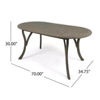 Christopher Knight Home Klondike Outdoor Acacia Wood and Wicker 7 Piece Dining Set with Cushions