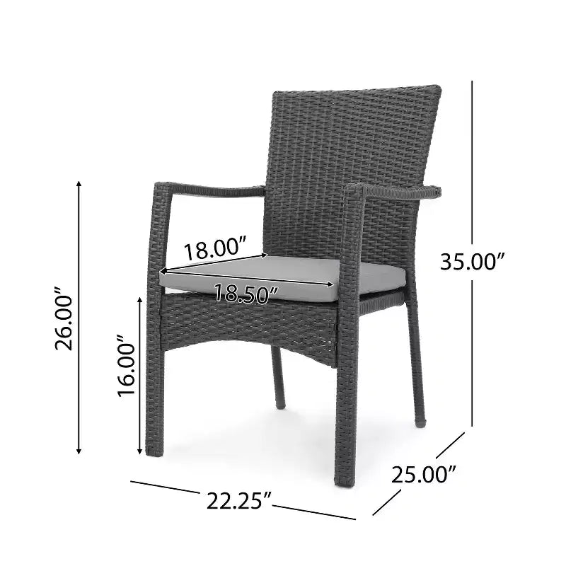 Christopher Knight Home Klondike Outdoor Acacia Wood and Wicker 7 Piece Dining Set with Cushions