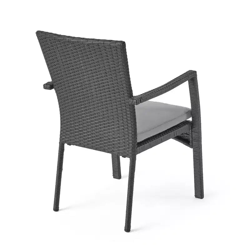 Christopher Knight Home Klondike Outdoor Acacia Wood and Wicker 7 Piece Dining Set with Cushions