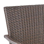 Christopher Knight Home Klondike Outdoor Acacia Wood and Wicker 7 Piece Dining Set with Cushions